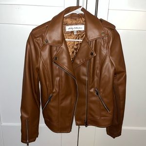 Brown Faux Leather Jacket